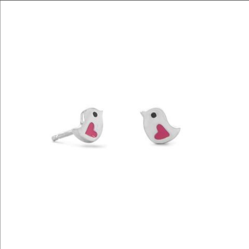 Sterling Silver Bird/Heart Earrings! 💗